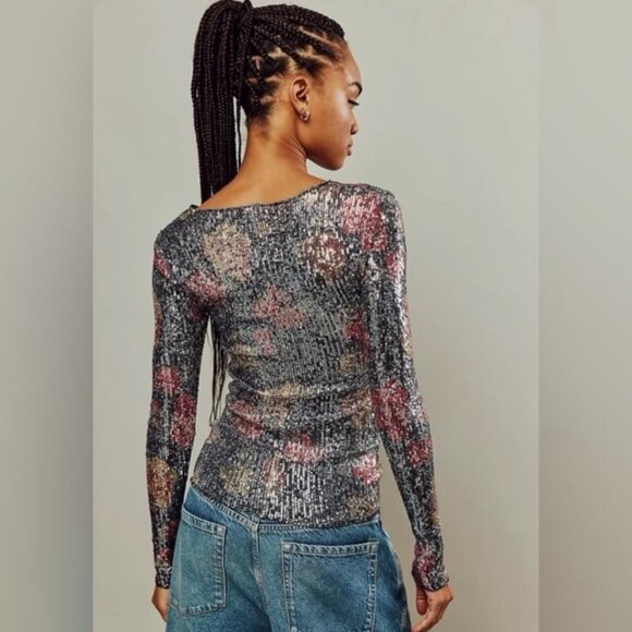 Free People Intimately Sequins Gold Rush Long Sleeve - Picture 5 of 5